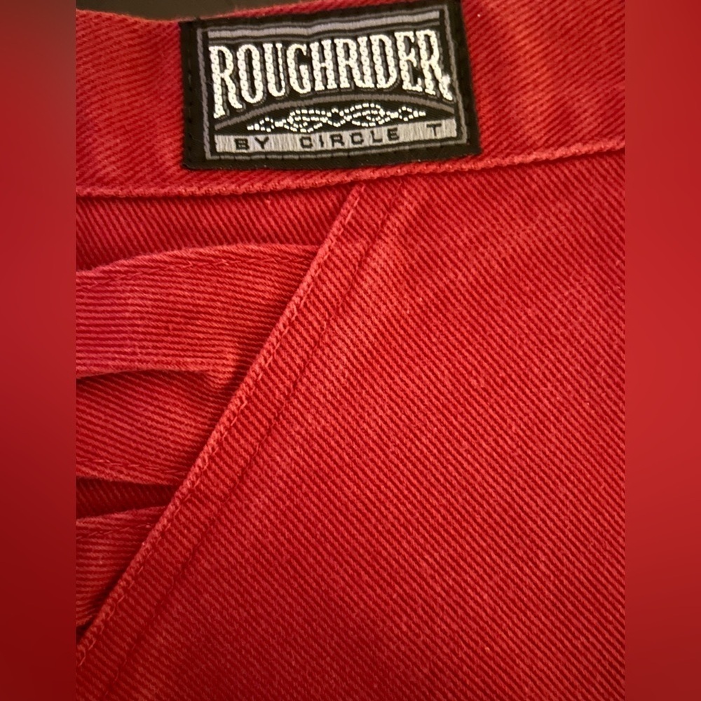 Vtg Roughrider by Circle T Cowgirl Western Jeans Concho Back Red Size 1/2 - Picture 6 of 12